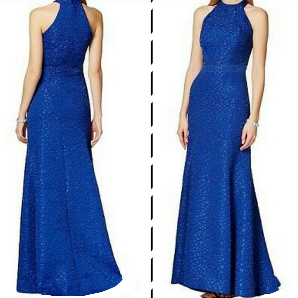 B Michael Textured Mermaid Ball Gown